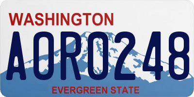 WA license plate AOR0248