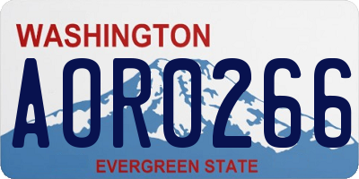 WA license plate AOR0266