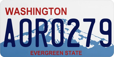 WA license plate AOR0279