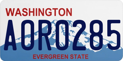WA license plate AOR0285