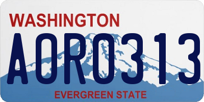WA license plate AOR0313