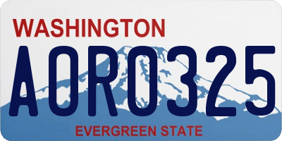 WA license plate AOR0325