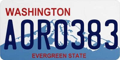 WA license plate AOR0383