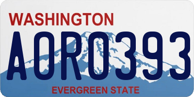 WA license plate AOR0393