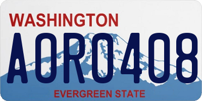 WA license plate AOR0408