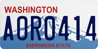 WA license plate AOR0414