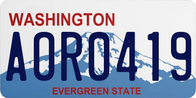 WA license plate AOR0419