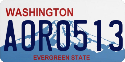 WA license plate AOR0513