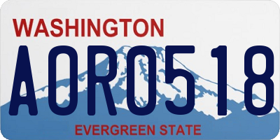 WA license plate AOR0518