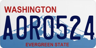 WA license plate AOR0524
