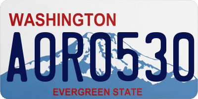 WA license plate AOR0530