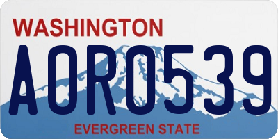 WA license plate AOR0539