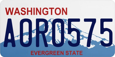 WA license plate AOR0575