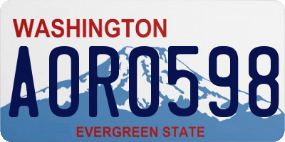 WA license plate AOR0598