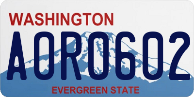WA license plate AOR0602
