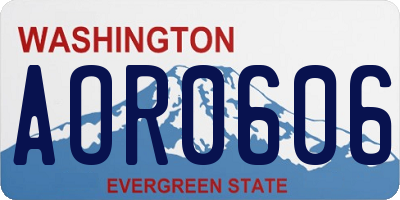 WA license plate AOR0606
