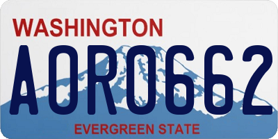WA license plate AOR0662