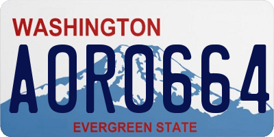 WA license plate AOR0664