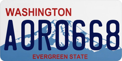 WA license plate AOR0668