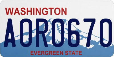 WA license plate AOR0670