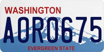 WA license plate AOR0675