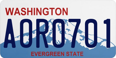 WA license plate AOR0701
