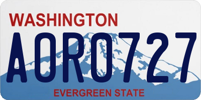 WA license plate AOR0727
