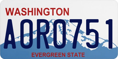WA license plate AOR0751