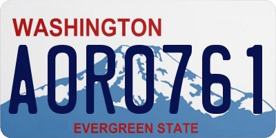 WA license plate AOR0761