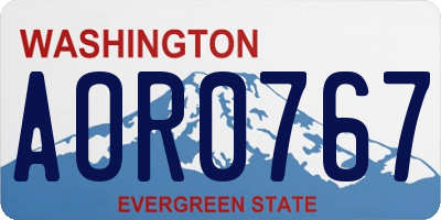 WA license plate AOR0767