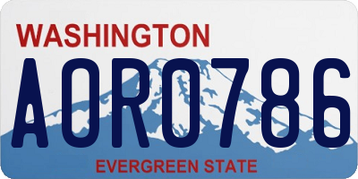 WA license plate AOR0786