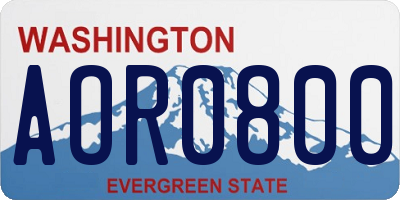 WA license plate AOR0800