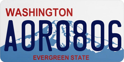 WA license plate AOR0806