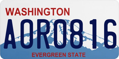 WA license plate AOR0816