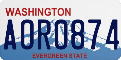 WA license plate AOR0874
