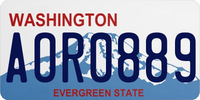 WA license plate AOR0889