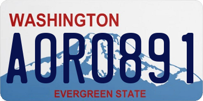 WA license plate AOR0891