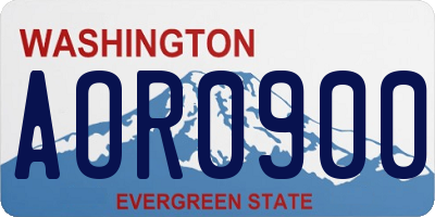 WA license plate AOR0900