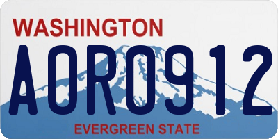 WA license plate AOR0912