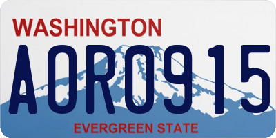 WA license plate AOR0915