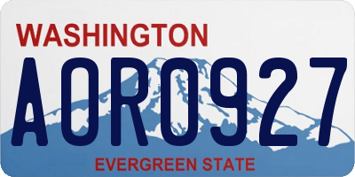 WA license plate AOR0927