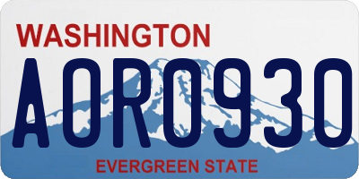 WA license plate AOR0930