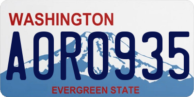 WA license plate AOR0935