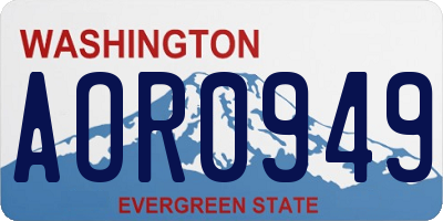 WA license plate AOR0949