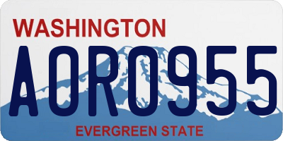 WA license plate AOR0955