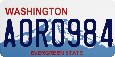 WA license plate AOR0984