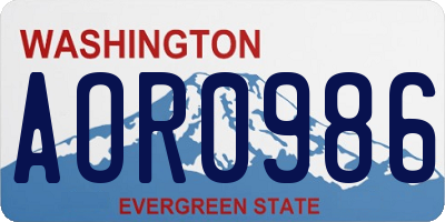 WA license plate AOR0986