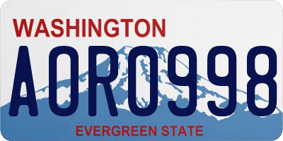 WA license plate AOR0998