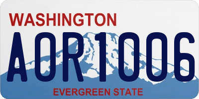 WA license plate AOR1006