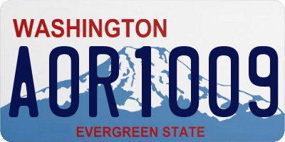 WA license plate AOR1009
